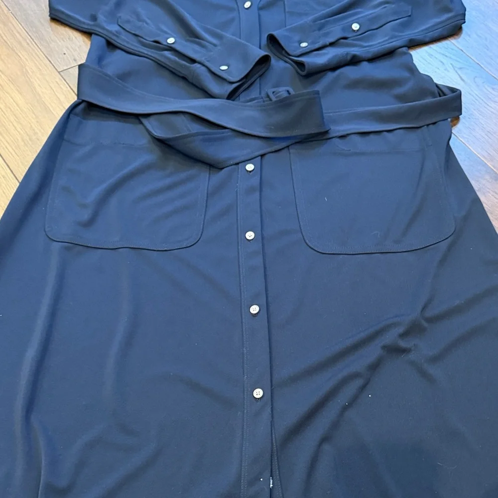 J.CREW Long Sleeve Belted Knit Dress in Navy Blue, Size XS C2-117